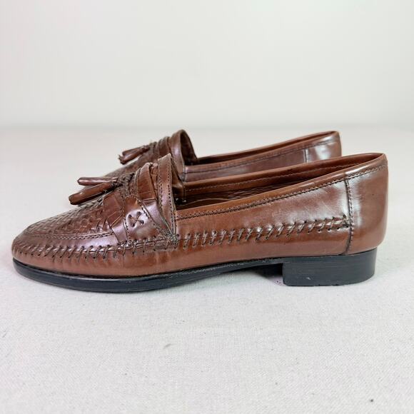 Stacy Adams Woven Tassel Loafers Men\'s 9.5M Brown Leather Y2K Classic Preppy main image 8